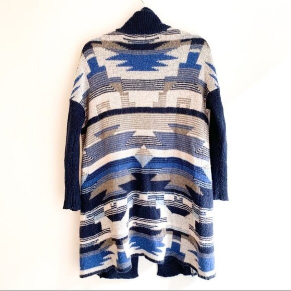 H&M Women's Cardigan Knit Sweater Long Maxi Duster Aztec Southwestern Print - Picture 16 of 16